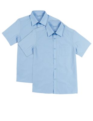 2 Pack Boys&#39; Easy to Iron Short Sleeve Shirts